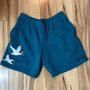 Adidas Adventure Graphic Birds Teal Blue Shorts Size Large